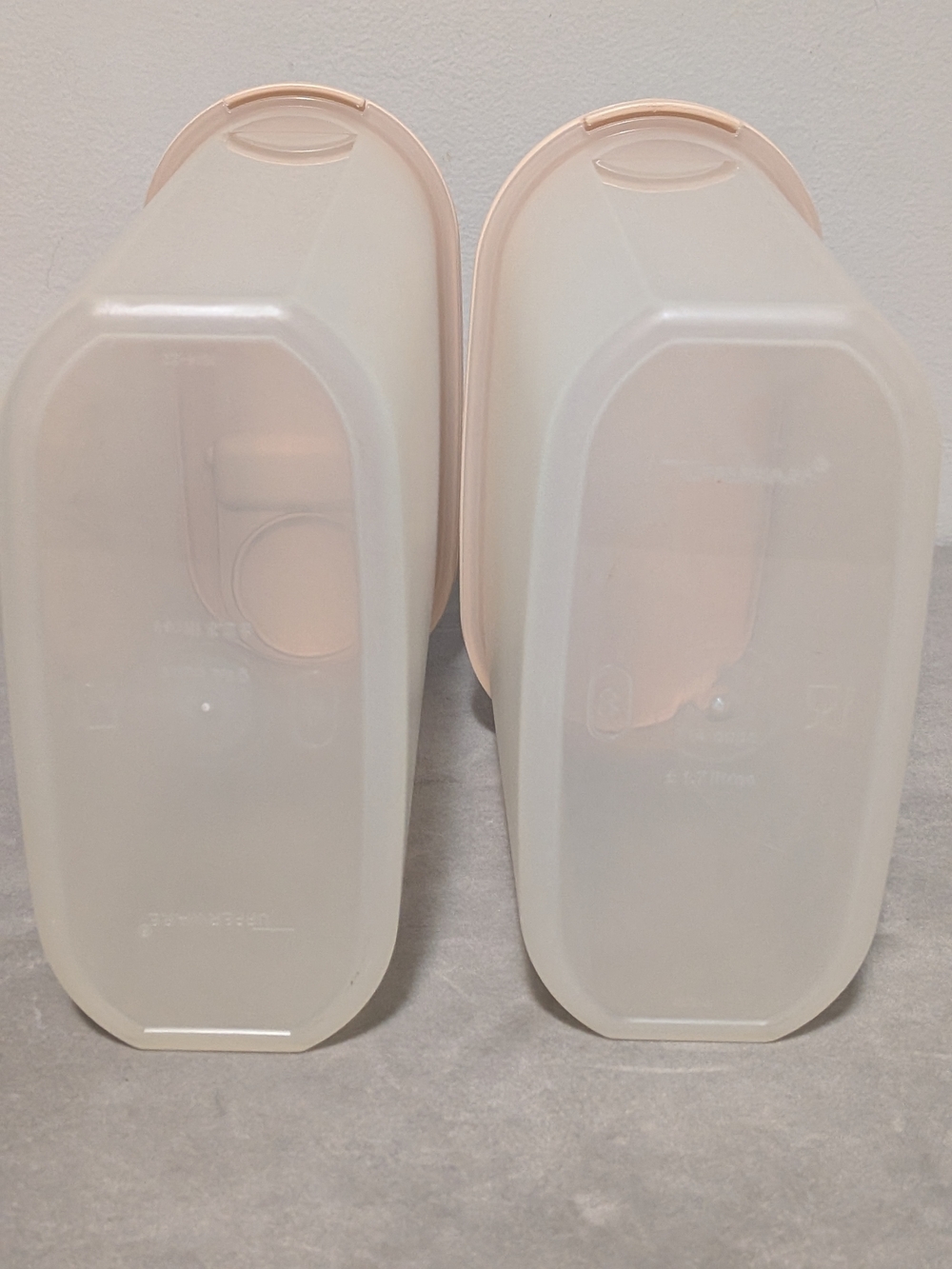 Set Of 2 Tupperware Modular Mates W/ Pink Lids 1.7 & 2.3 Liters - Picture 3 of 6
